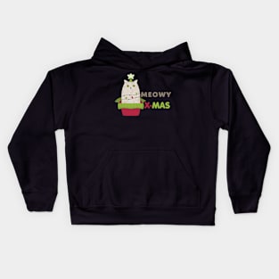 meowy christmas Kids Hoodie